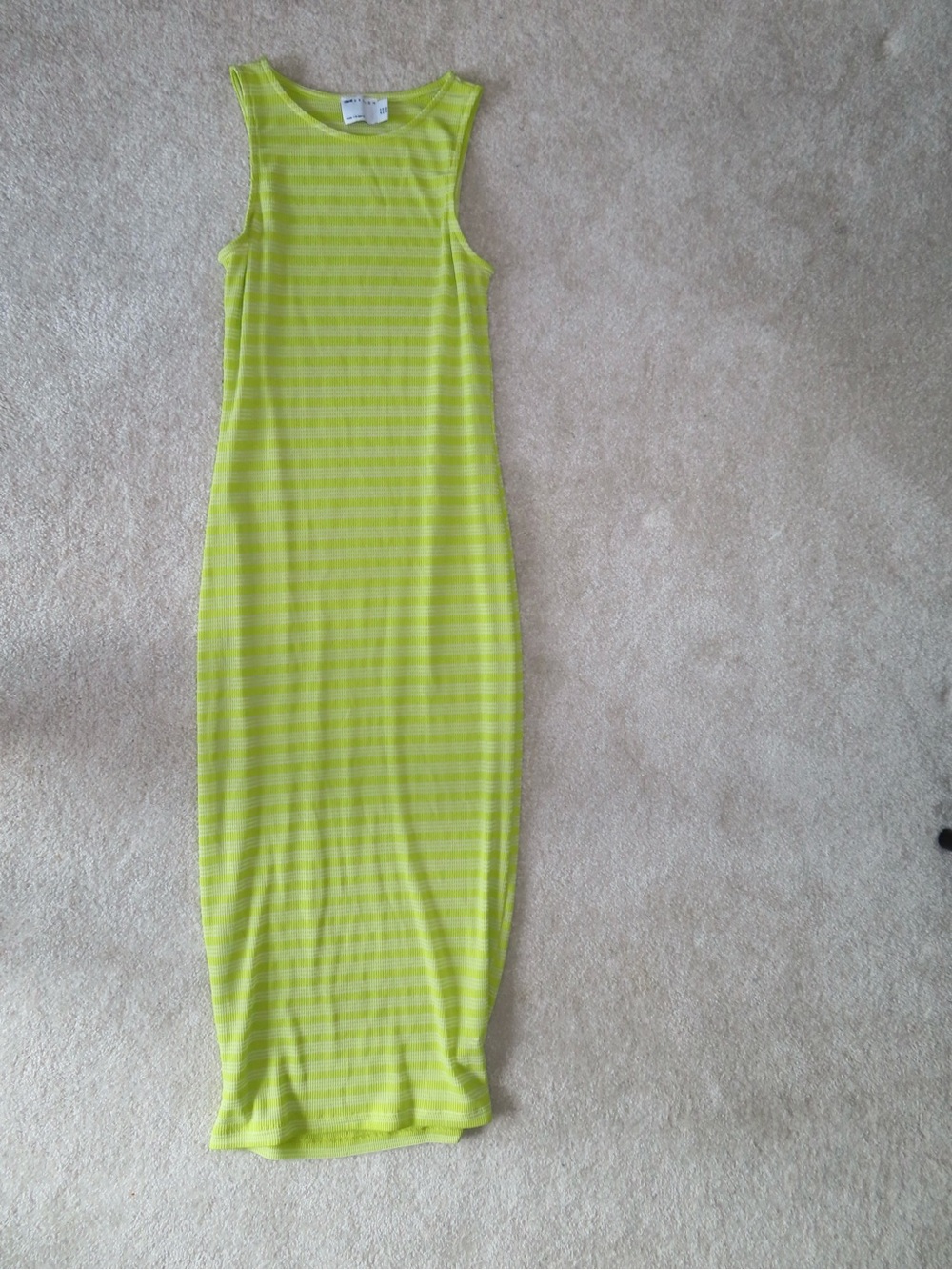 ASOS Neon Lime Striped Maxi Dress